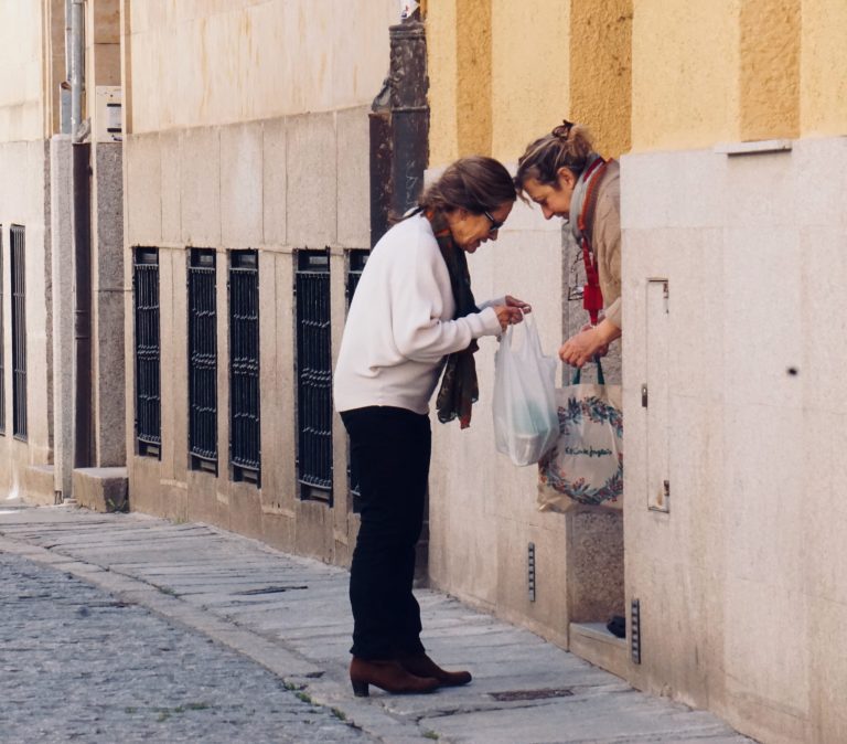 Two old women talking