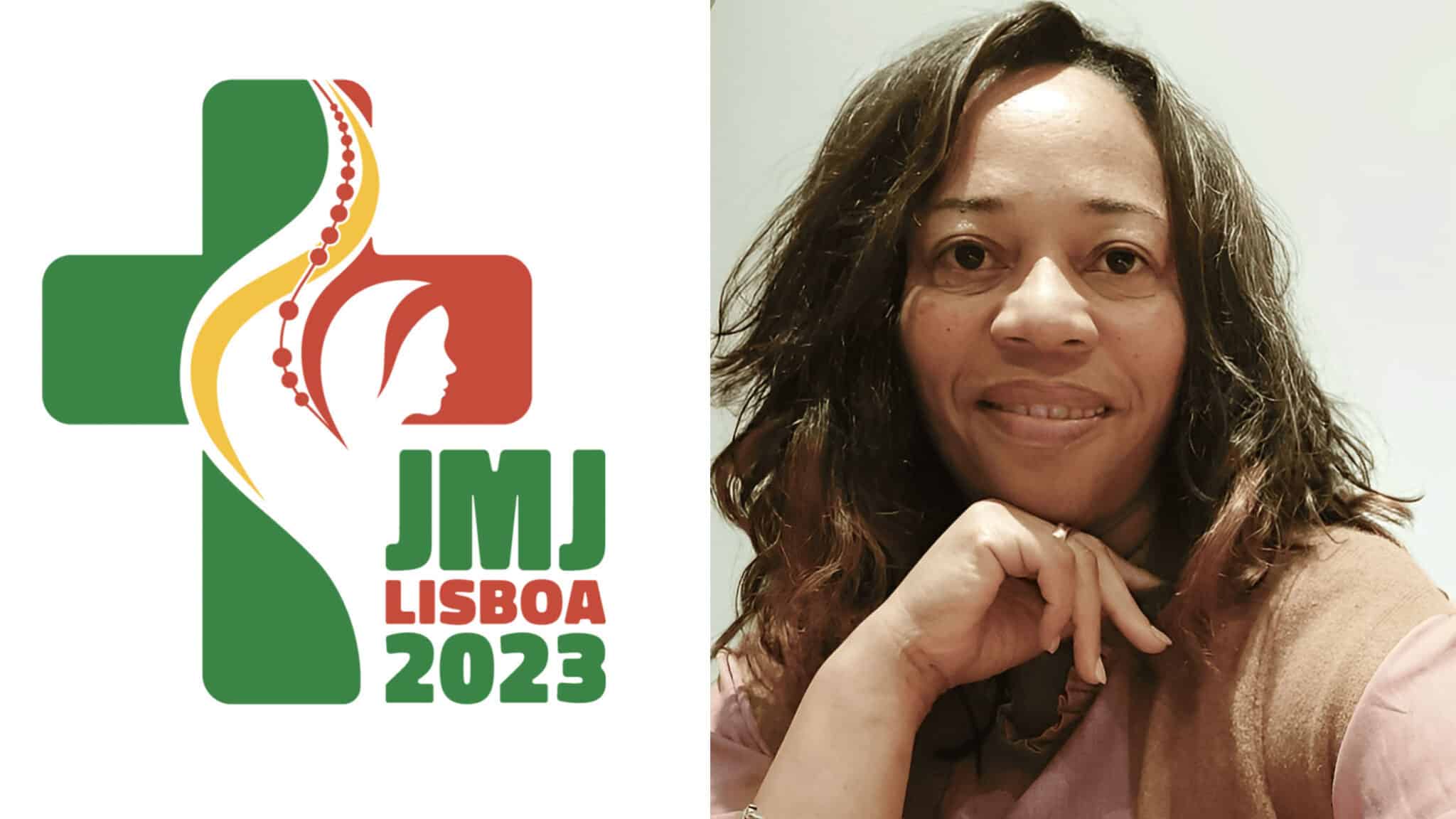 símbolo da JMJ e foto da Sra Rosana Silva, do Instituto Nossa Senhora de Schoenstatt (1)